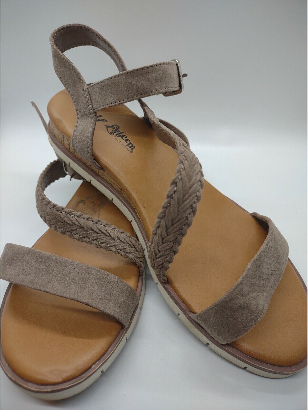 Self Esteem Women's Flat Sandals Size 8.5 Brown 215